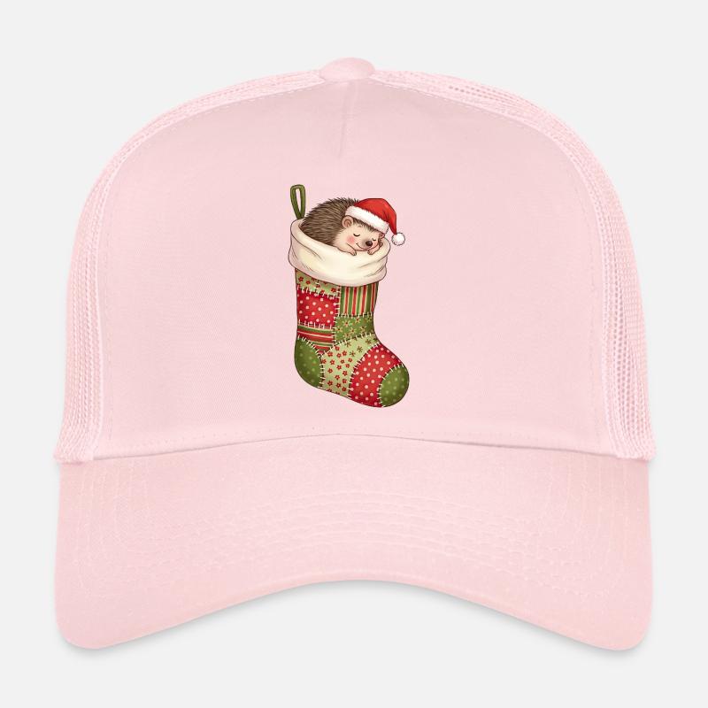 Hérisson de dessin animé drôle en chaussette de Noël Casquette trucker 