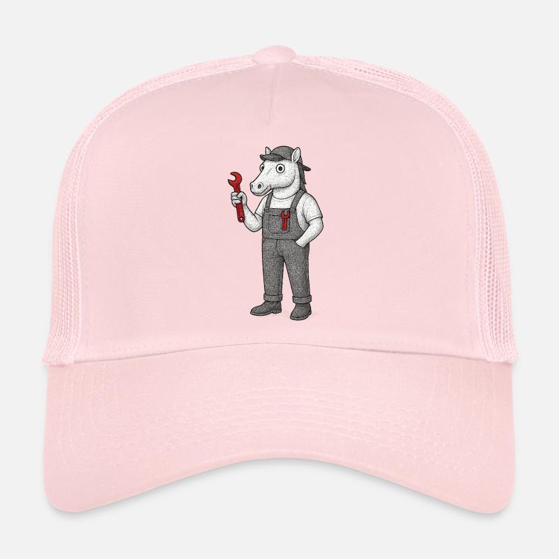 Pferdemechaniker mit Schraubenschlüssel - Trucker Cap - Hellrosa