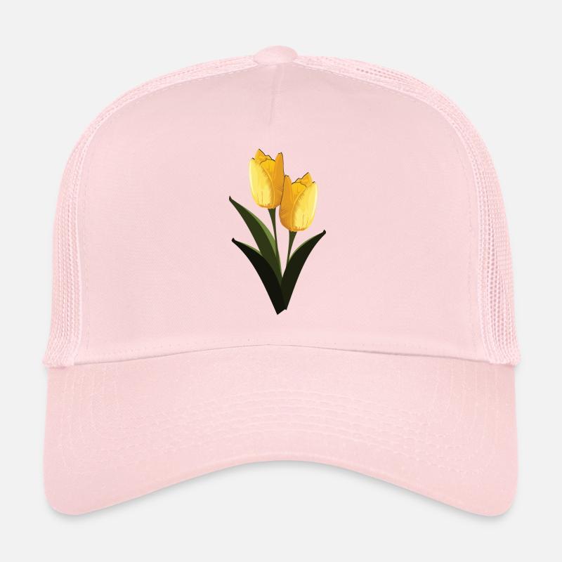 Yellow tulips - Trucker Cap - pale pink