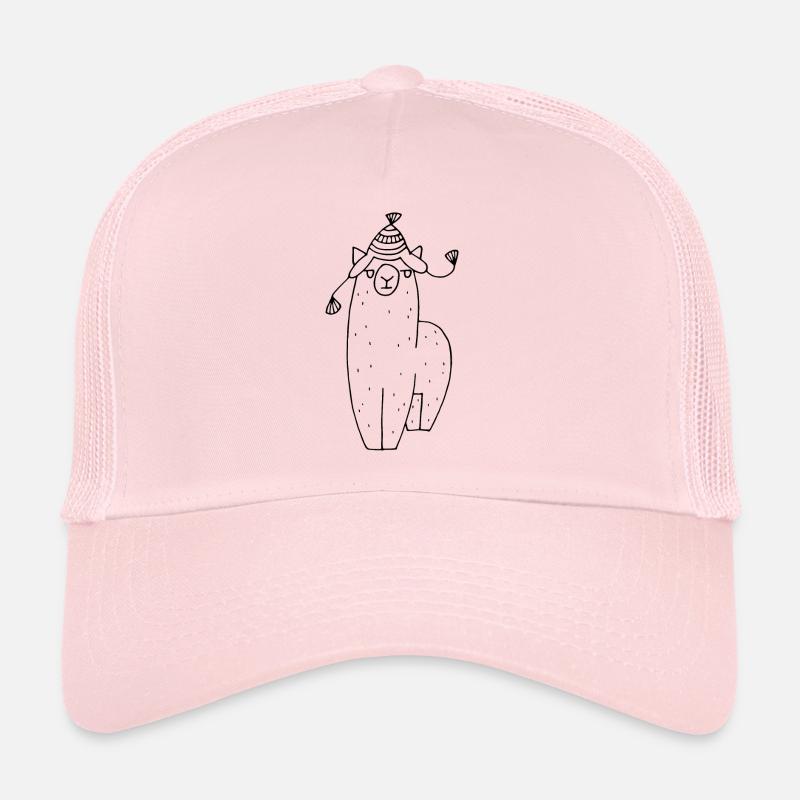 Alpaca with cap - Trucker Cap - pale pink