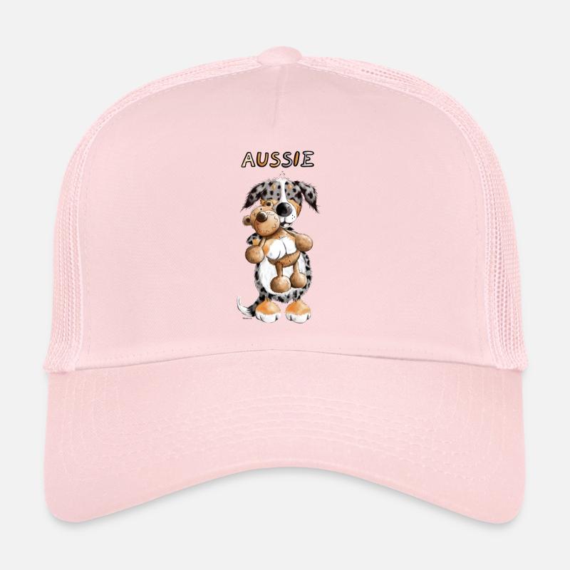 Aussie mit Teddy - Trucker Cap - Hellrosa