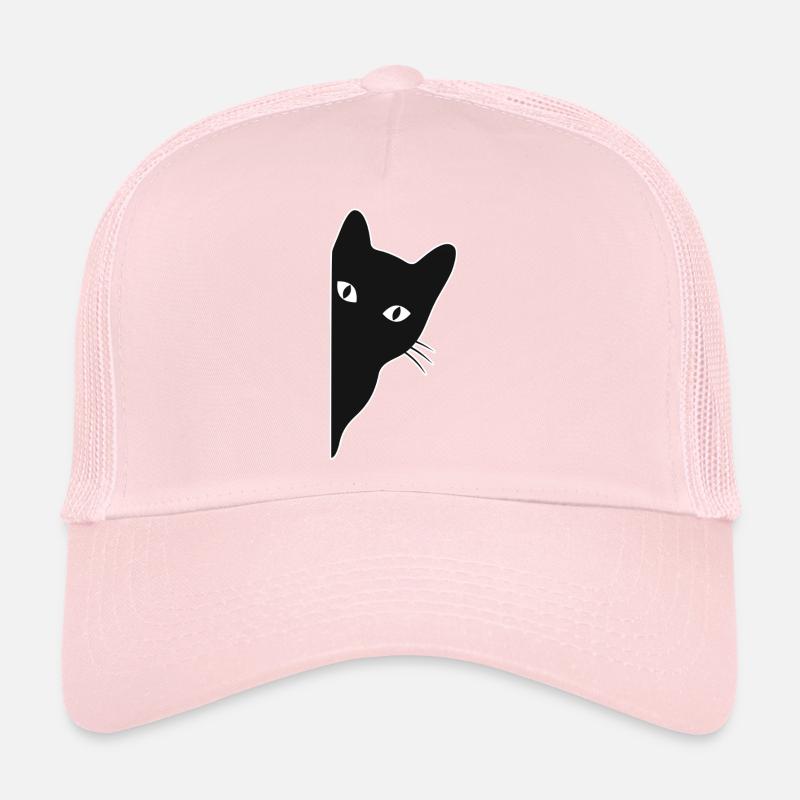 Peeking Cat – Cute Cat Lover Design - Trucker Cap - pale pink