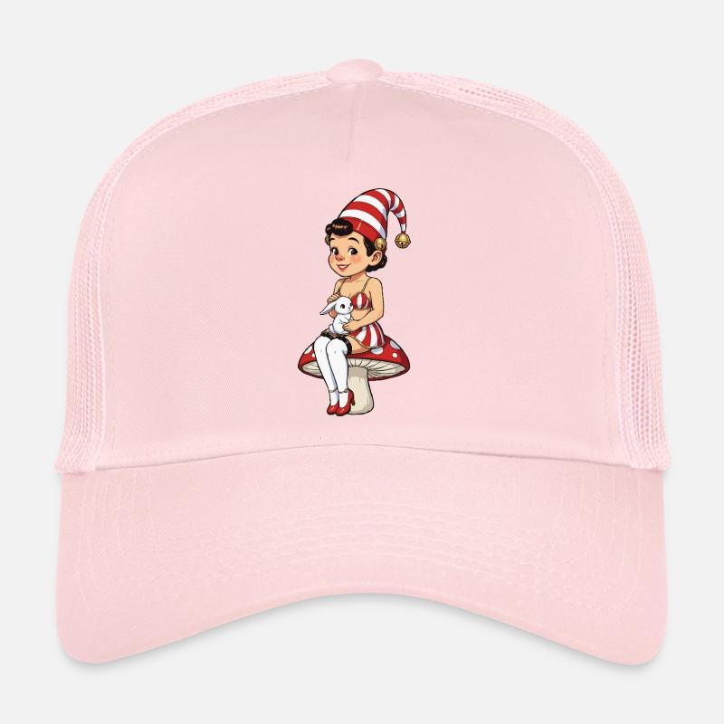 Fille lutin avec un lapin Casquette trucker 