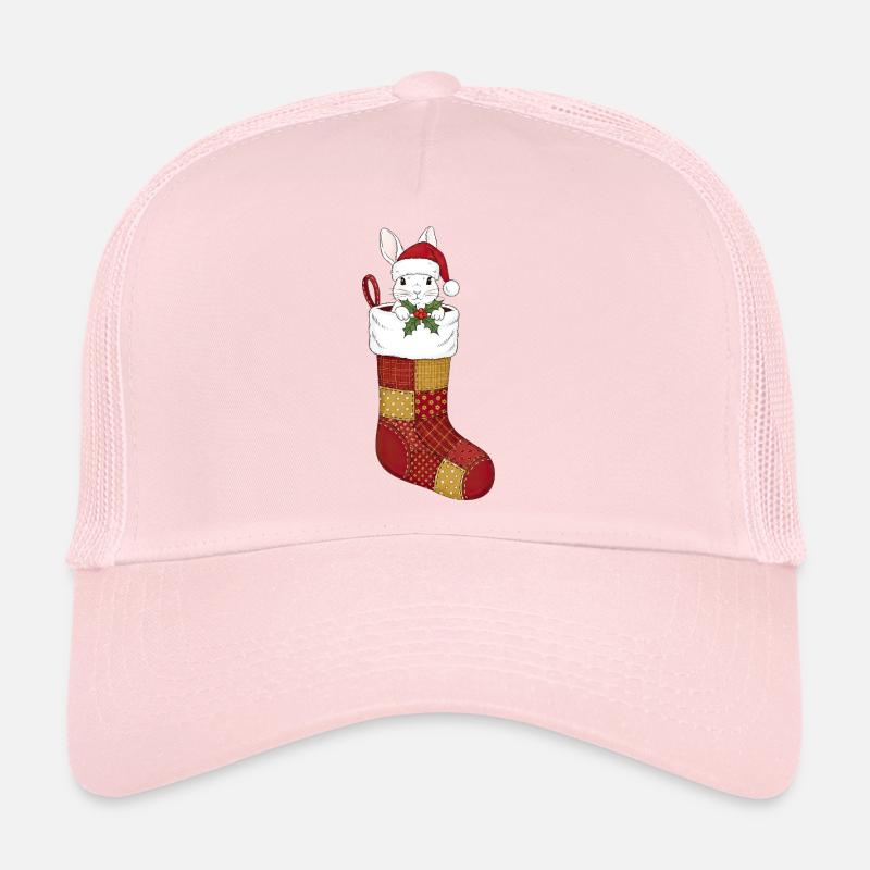 Chaussette de Noël de dessin animé drôle avec lapin Casquette trucker 