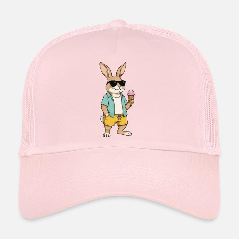 Sonnen Hase mit Eis am Strand Trucker Cap