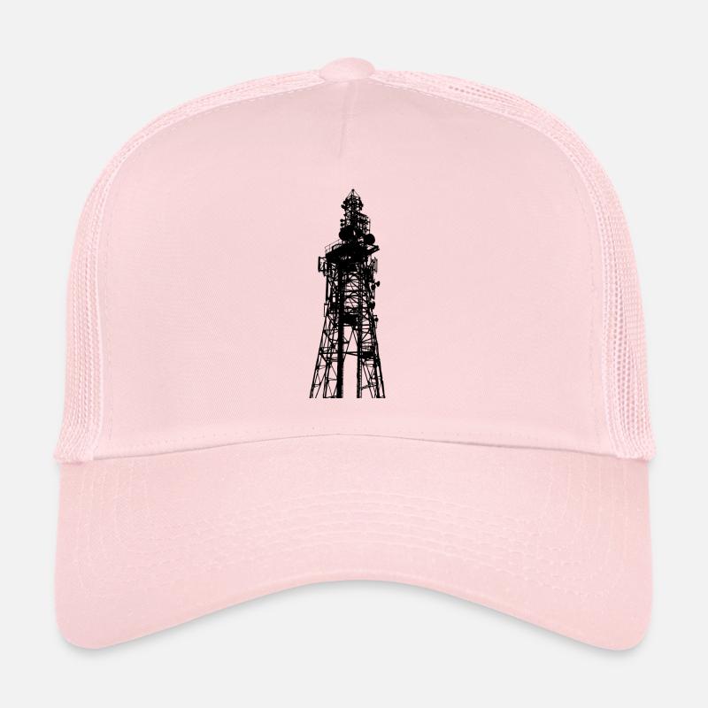 Großer Sendeturm / Fernsehturm als Silhouette - Trucker Cap - Hellrosa
