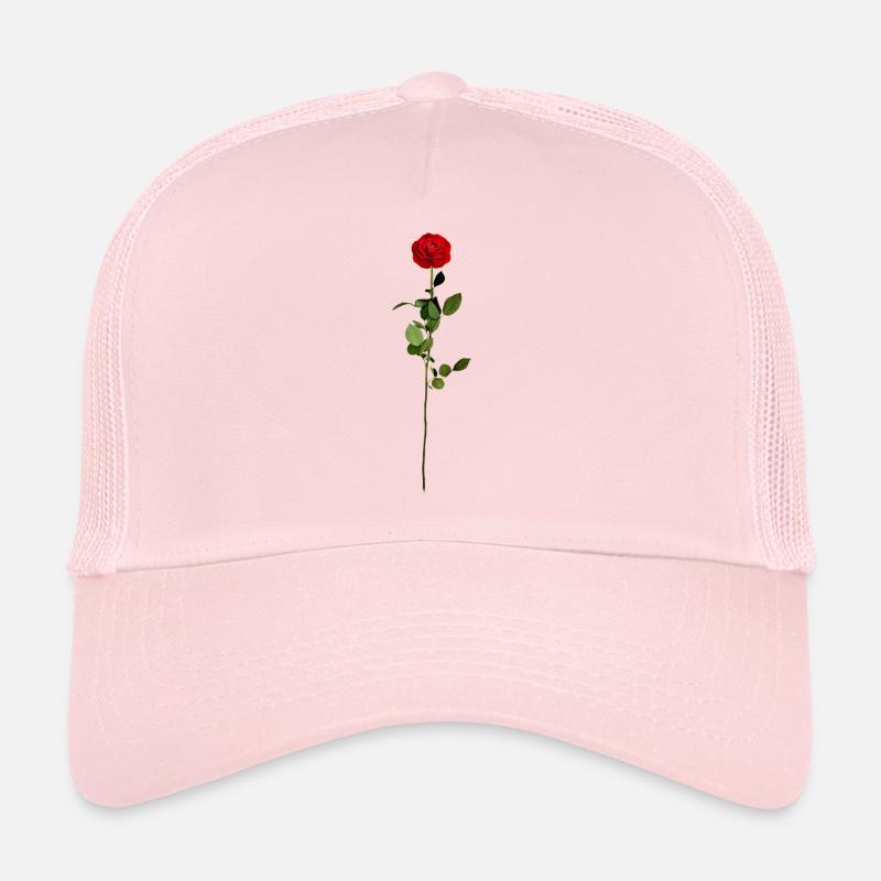 Rose rouge Casquette trucker 