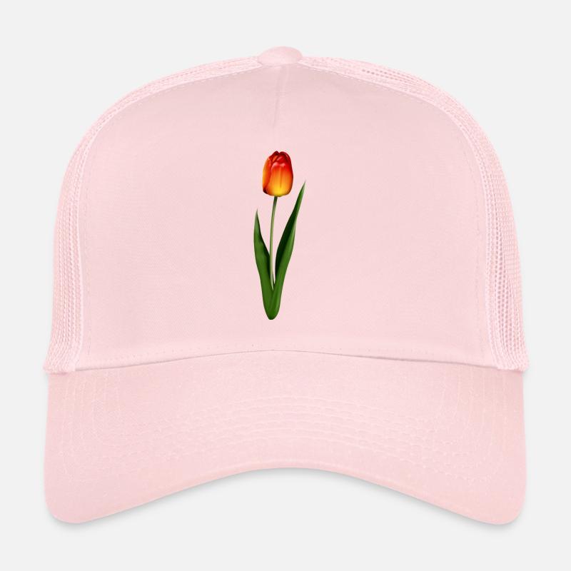 tulipe - Casquette trucker  - rose pâle