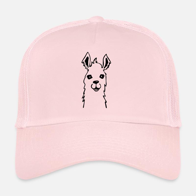Llama llama alpaca cute drawing - Trucker Cap - pale pink