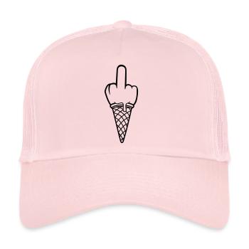 vas te faire encule wanker ball insultant majeur - Casquette trucker  - rose pâle - Devant