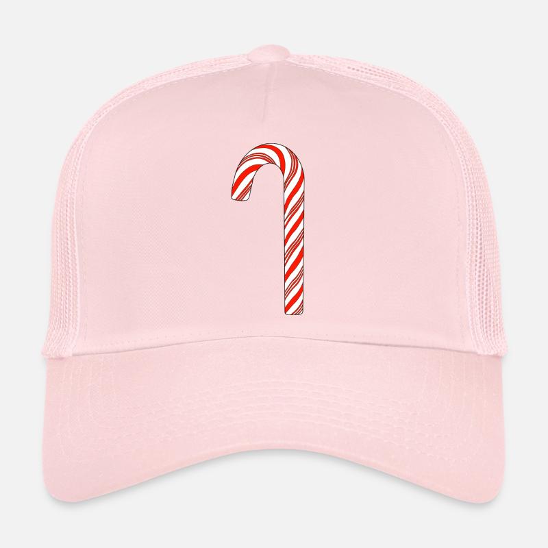 Candy cane red white - Trucker Cap - pale pink
