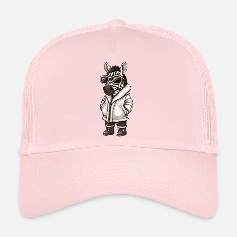 Zebra Cool Winter - Trucker Cap - Hellrosa