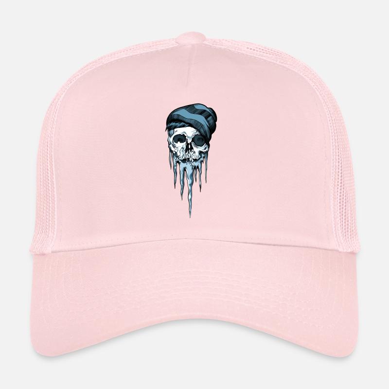 Crâne de snowboardeur - Casquette trucker - rose pâle