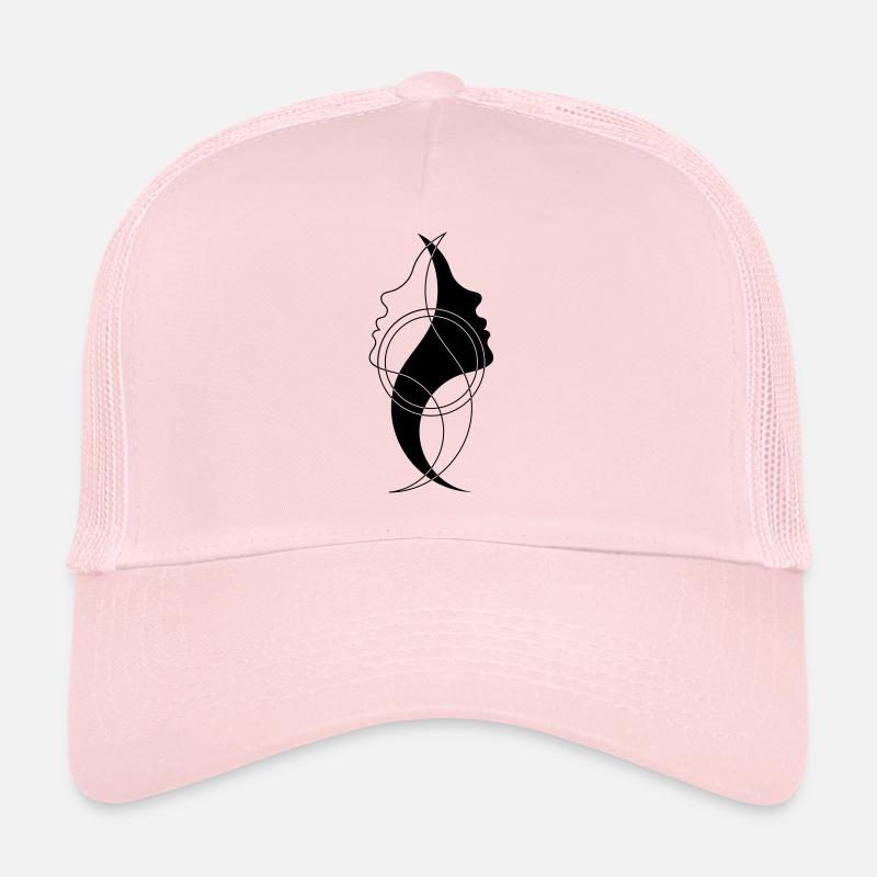 Visage - Visage abstrait - Casquette trucker  - rose pâle