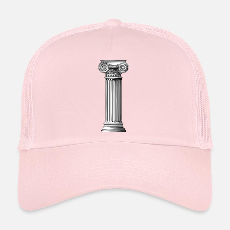 Greek Ionic Column – Minimalist Ancient Art - Trucker Cap - pale pink