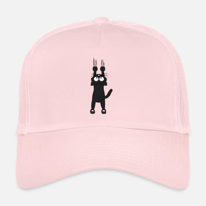 Schwarze Katze - Trucker Cap - Hellrosa
