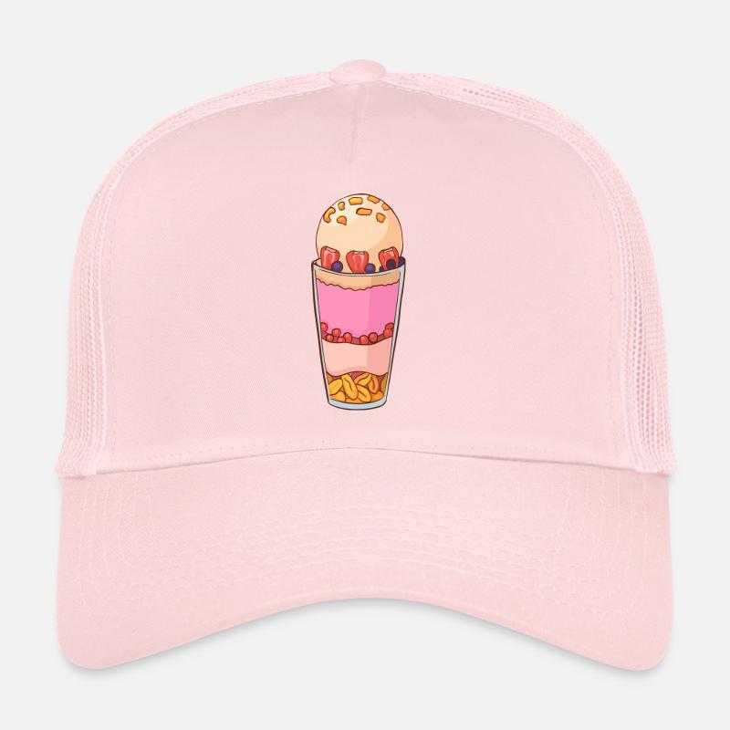 Crème glacée, crème glacée, crème glacée, crème glacée, boule, crème glacée, sundae - Casquette trucker - rose pâle