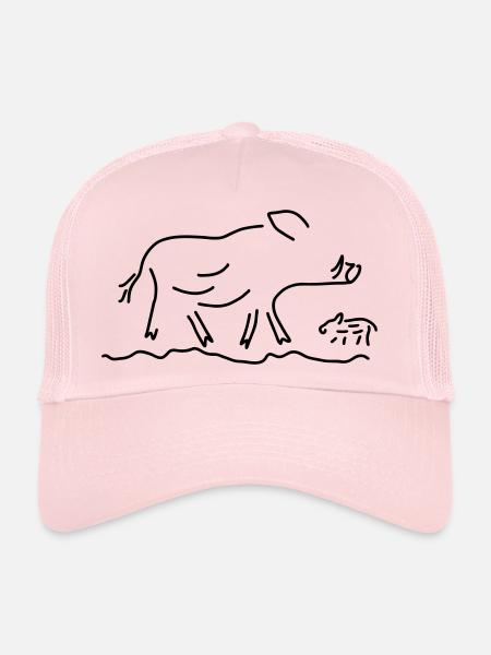 wildschwein mit frischling - Trucker Cap - Hellrosa