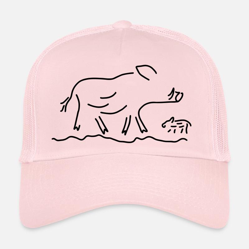 wildschwein mit frischling - Trucker Cap - Hellrosa