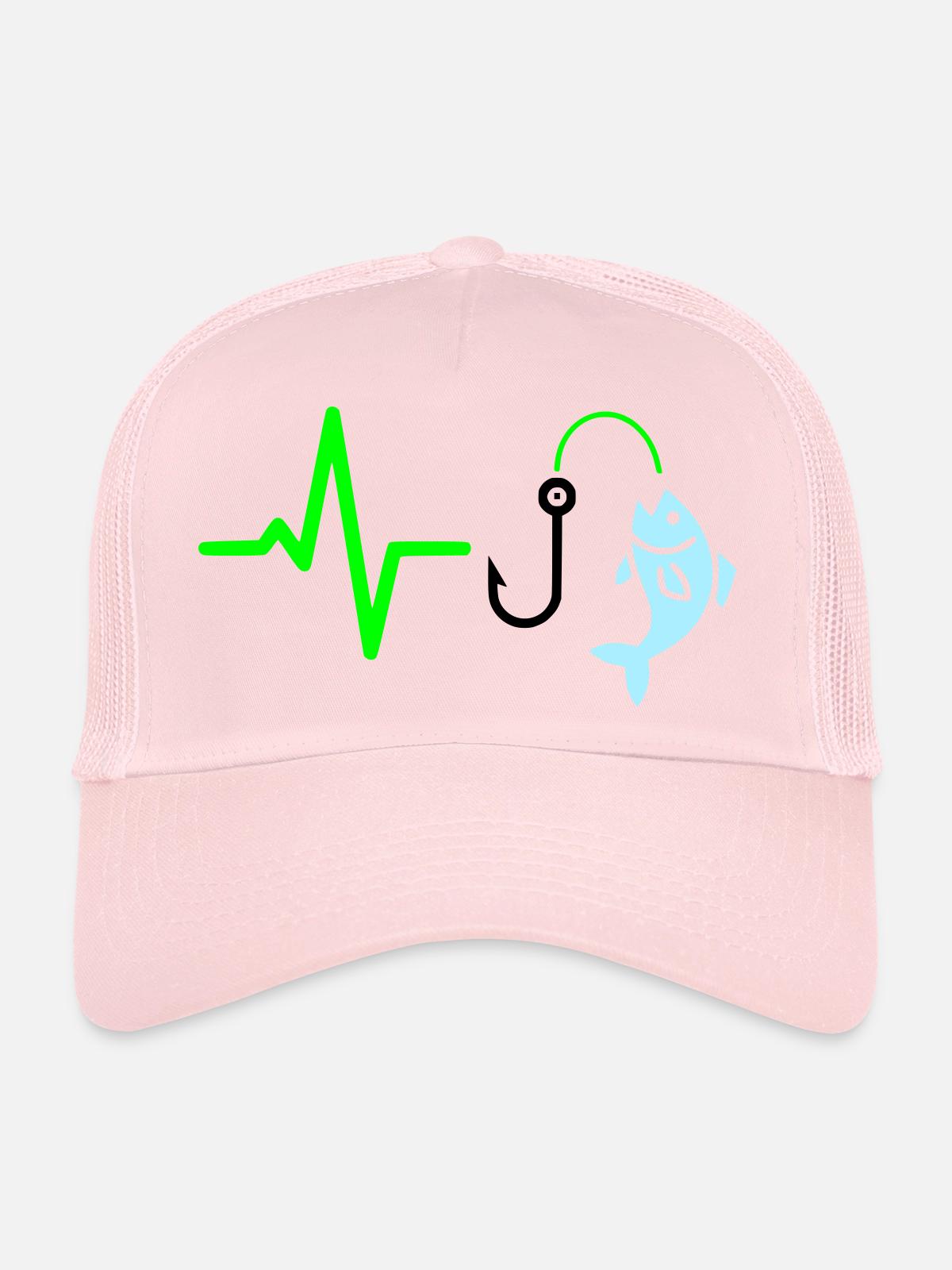 Pulse Line Fishing Fish Icon - Trucker Cap - pale pink - Front