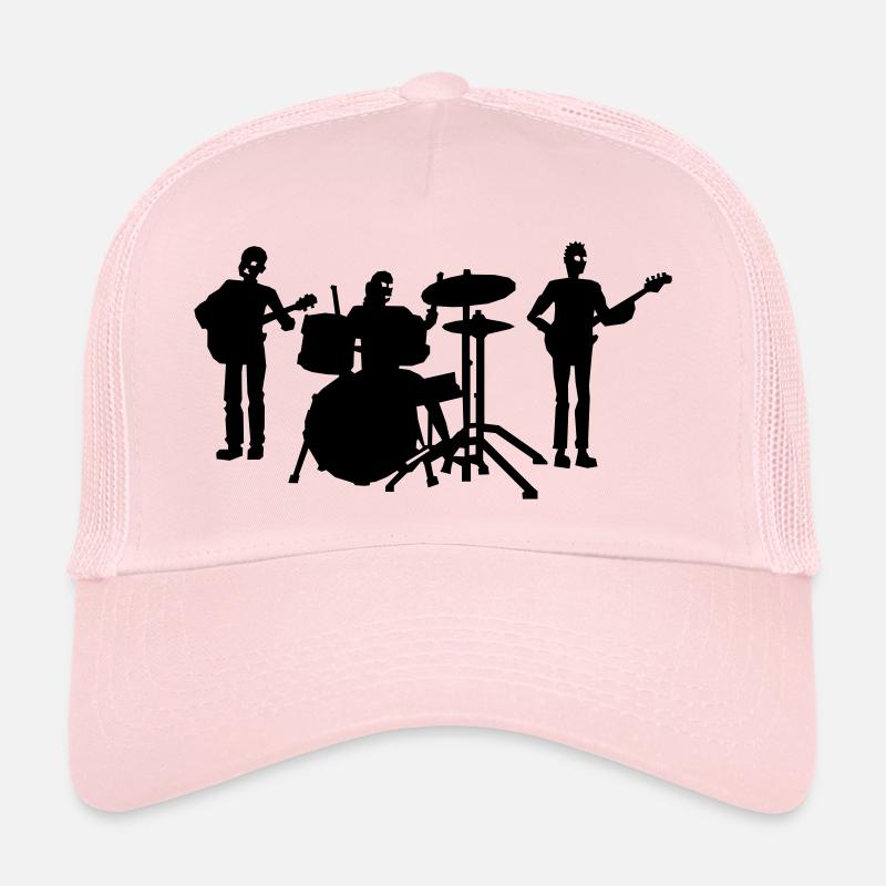 groupe-rock - Casquette trucker  - rose pâle
