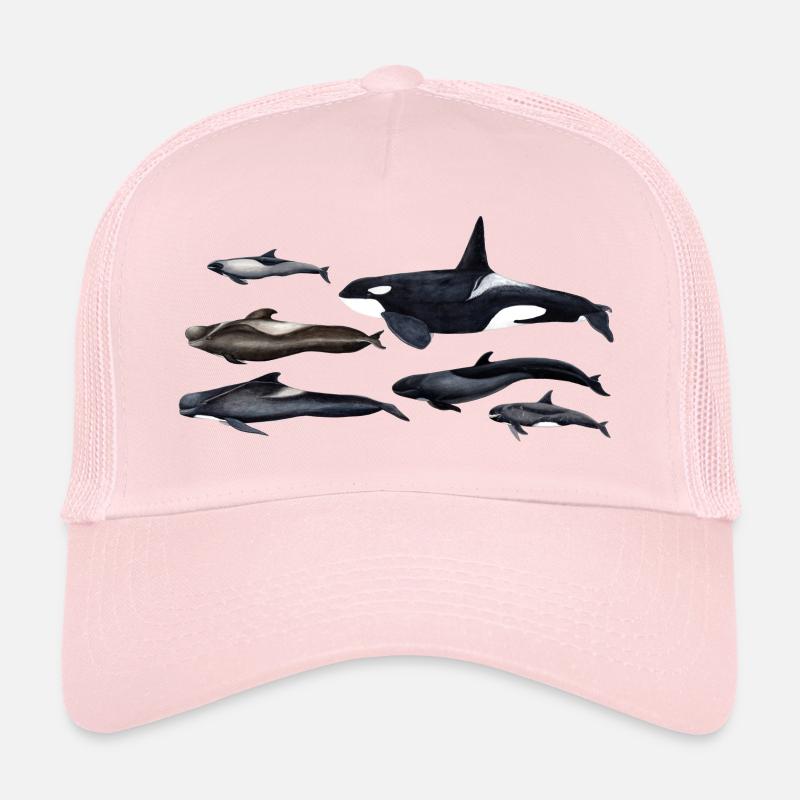 Blackfish - Orcas - Calderones - globicéphales - Casquette trucker  - rose pâle