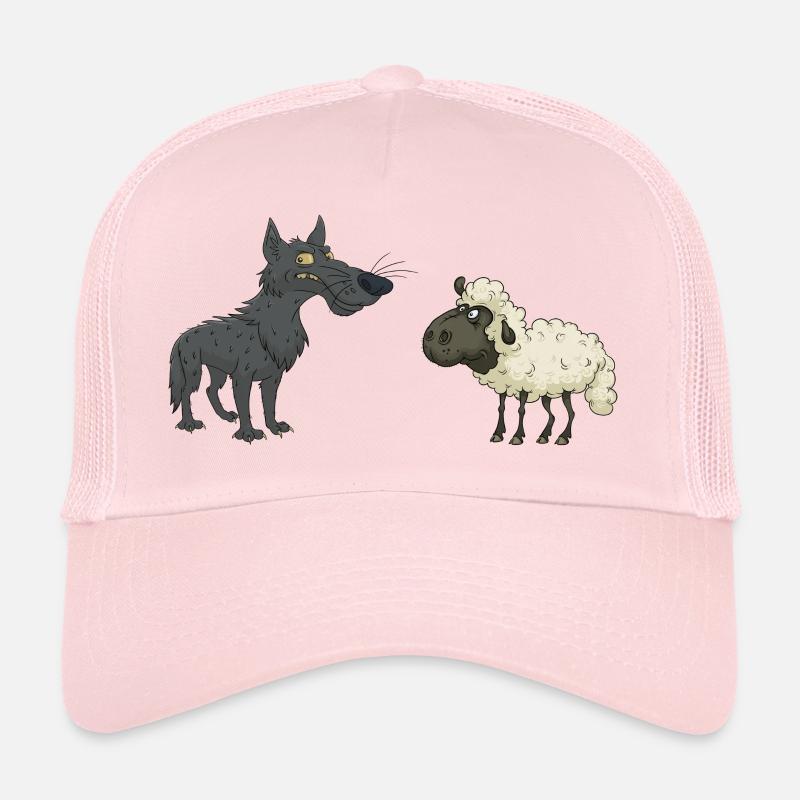 moutons loup - Casquette trucker  - rose pâle