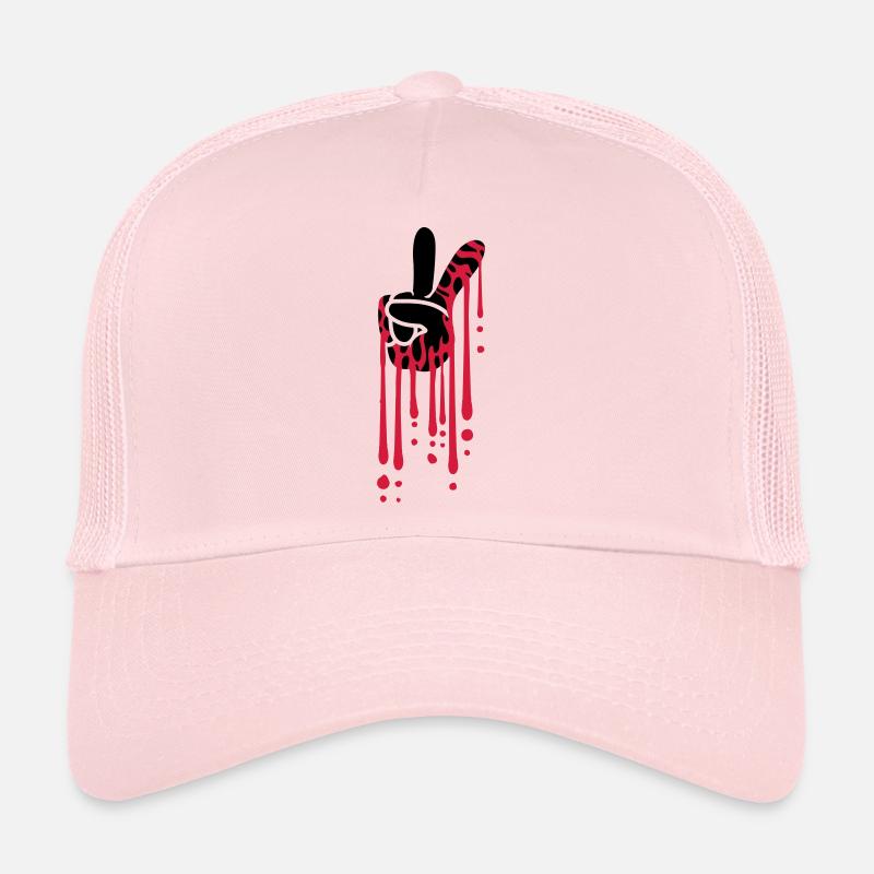 Blood Drops Peace Trucker Cap