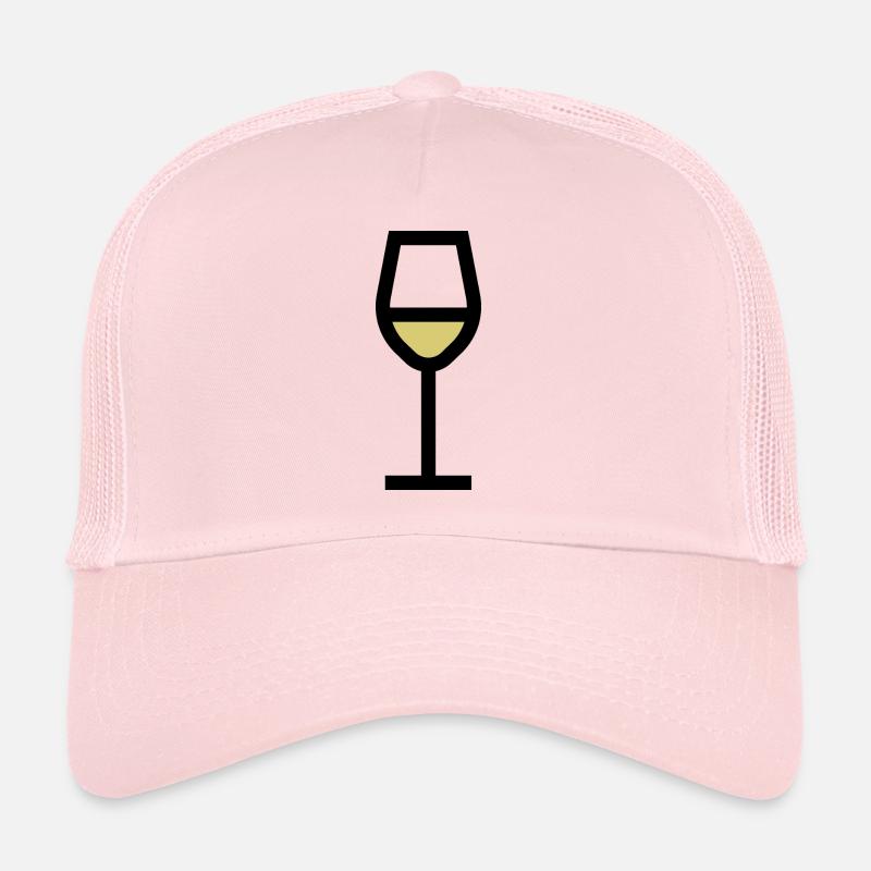 White wine glass, white wine Trucker Cap