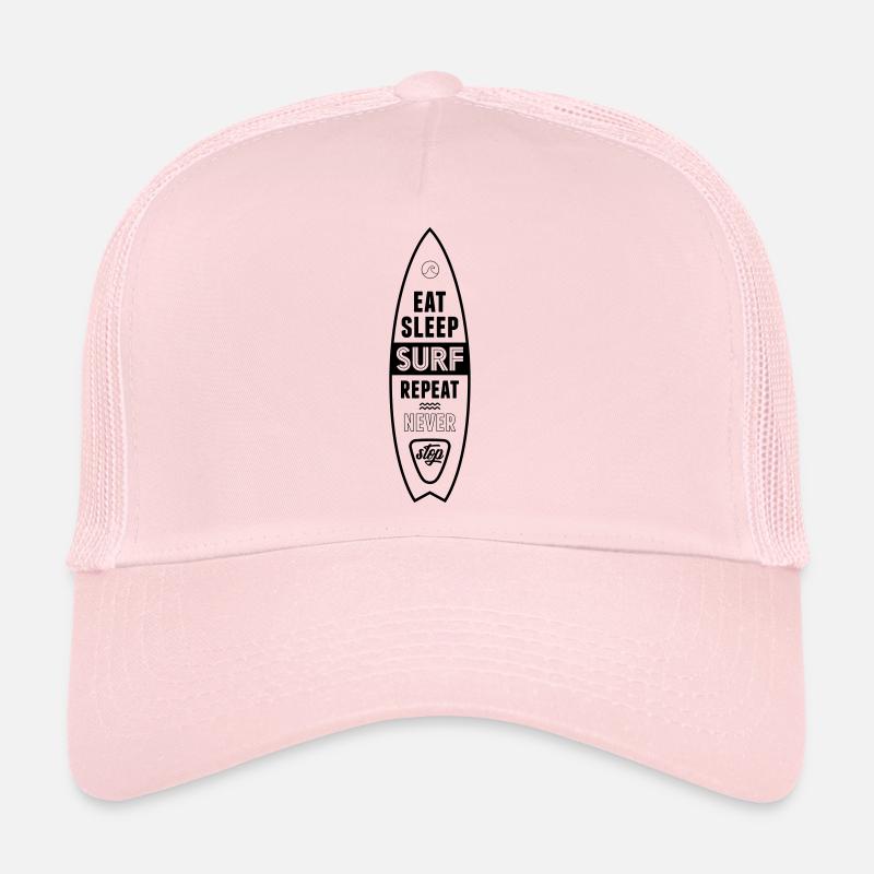 eat sleep surf repeat Trucker Cap
