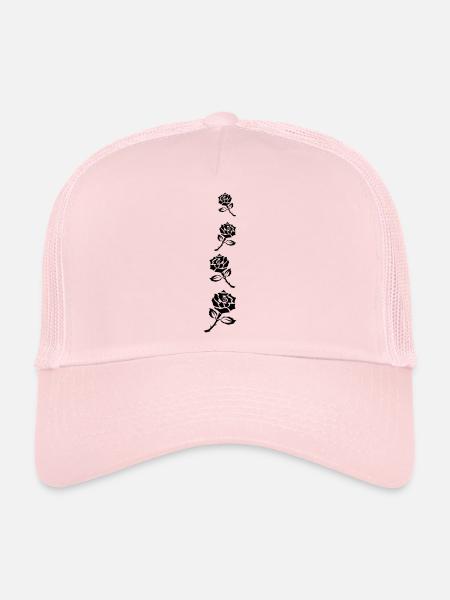 Ranke roses noires - Casquette trucker  - rose pâle - Devant
