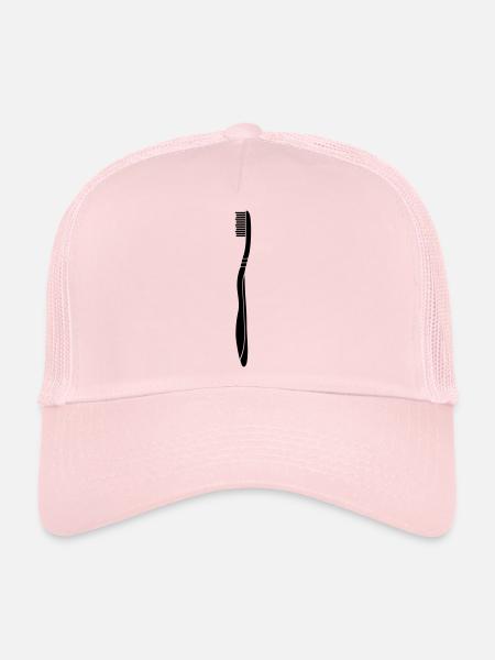 toothbrush dentist brushing clean teeth w - Trucker Cap - pale pink - Front
