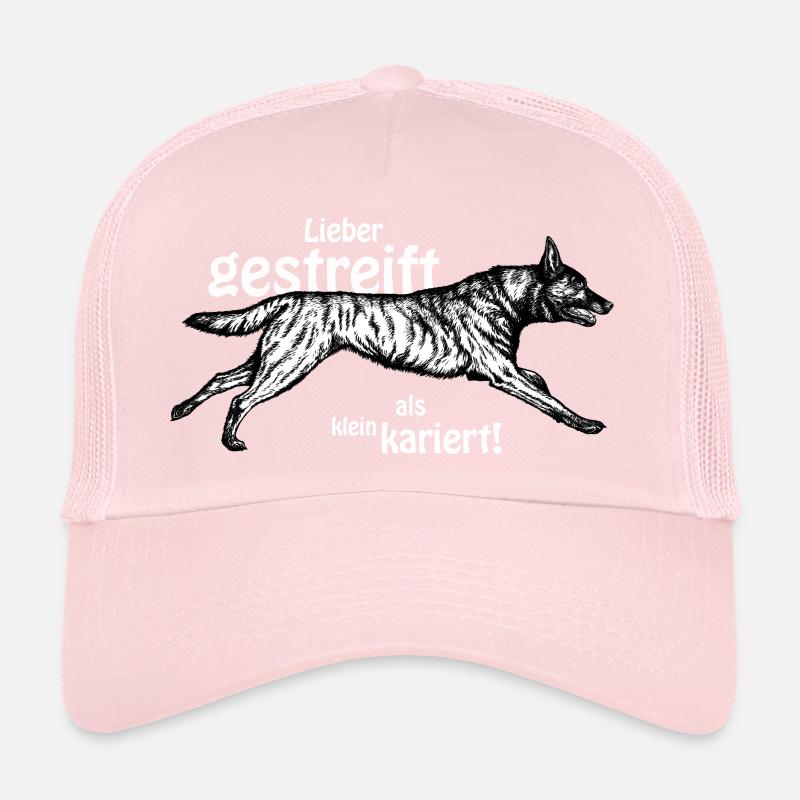 lieber gestreift als kleinkariert - weiß - Trucker Cap - Hellrosa