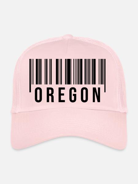 Code-barres de l’Oregon - Casquette trucker  - rose pâle - Devant