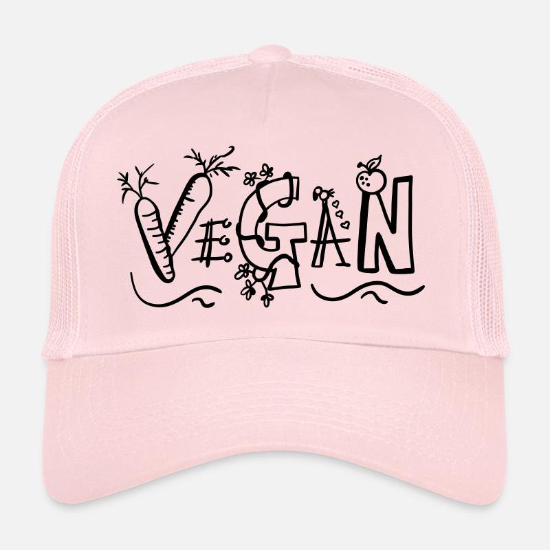 Vegan lettering - vegan - veganism - gift - Trucker Cap - pale pink
