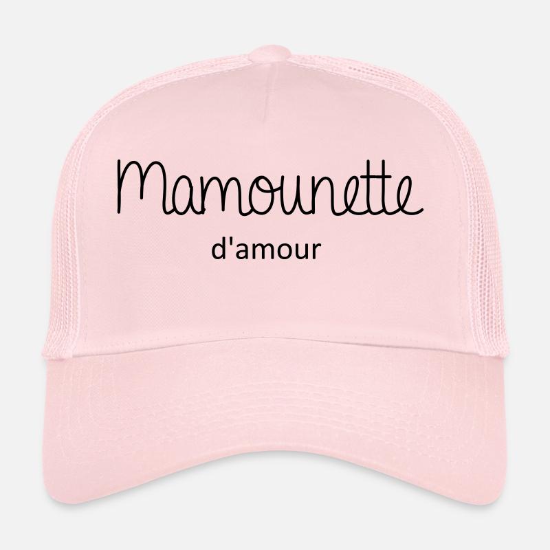 Mamounette d'amour - Casquette trucker  - rose pâle