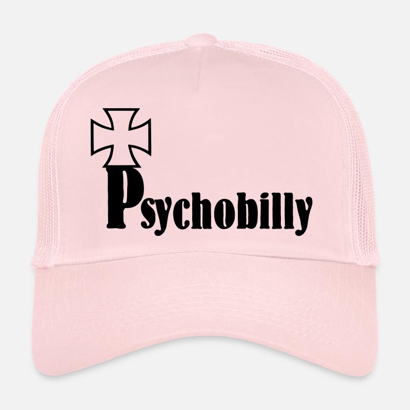 PSYCHOBILLY,ROCK,GITARRE,FLATTOP,FLAT,GITARRE,MUSI - Trucker Cap - Hellrosa