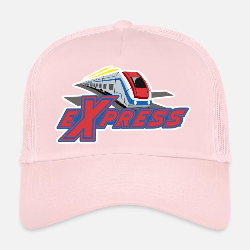 Conception de train à grande vitesse express - Casquette trucker  - rose pâle