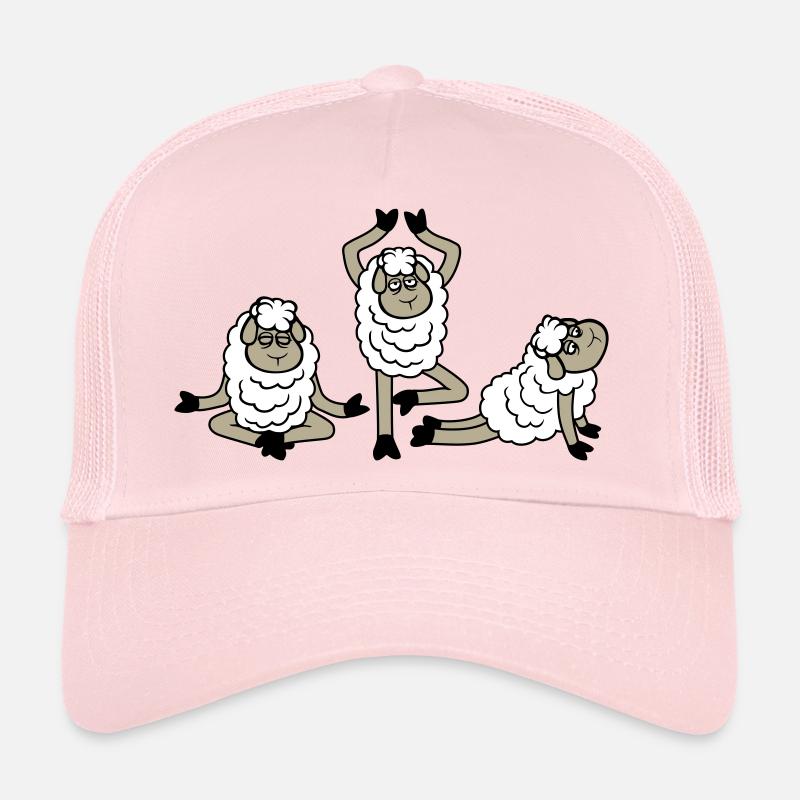 Sheep Three Tired Exhausted Yoga Meditation 3 Poses Trucker Cap