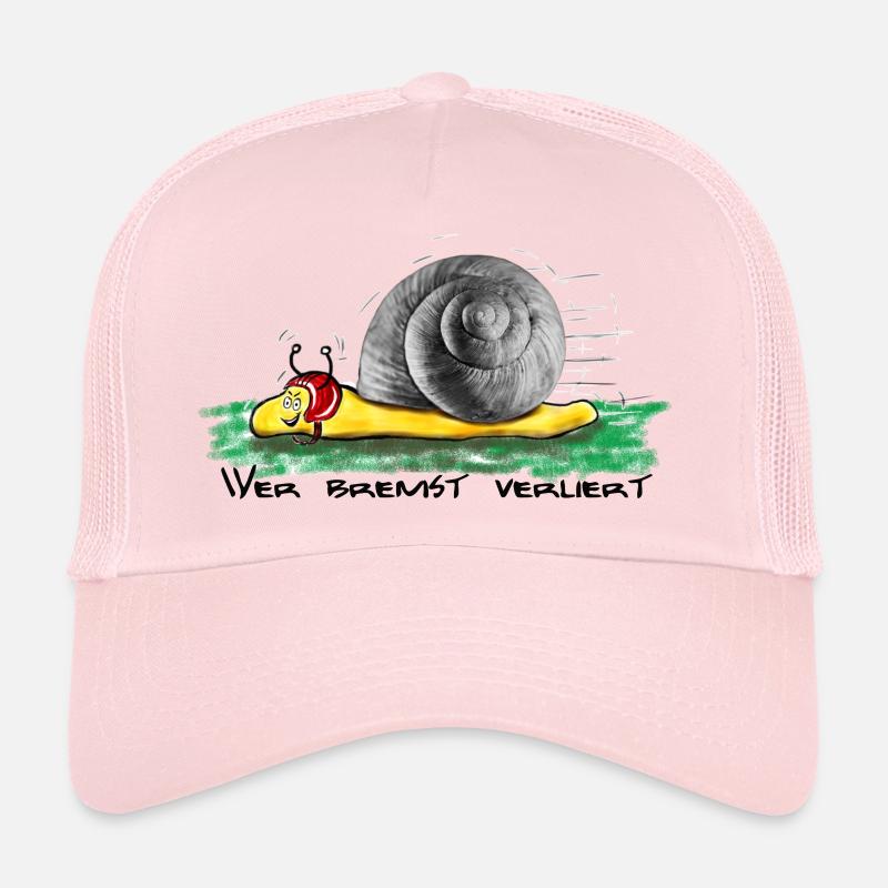 Qui ralentit perd - Casquette trucker  - rose pâle