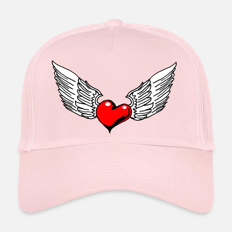 Winged Heart in Illustrative Style - Trucker Cap - pale pink