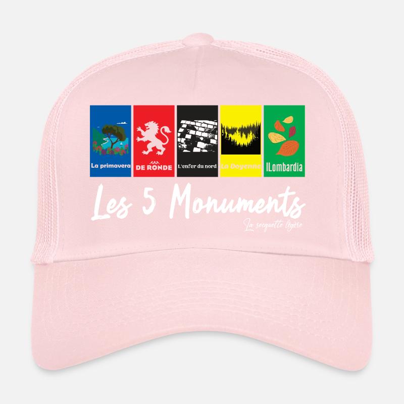 The 5 Monuments - cycling races - Trucker Cap - pale pink