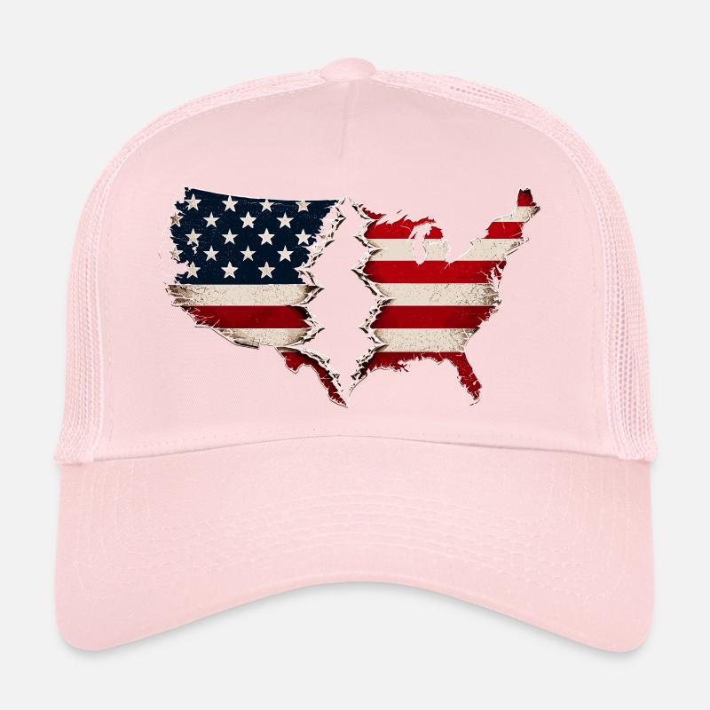 Zerbrochenes Herz USA Flagge Trucker Cap