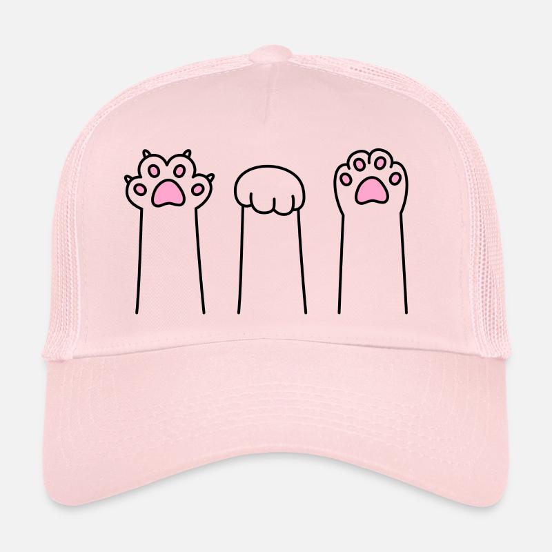 Schere Stein Papier Katze Pfote Spiel Katzenpfoten - Trucker Cap - Hellrosa