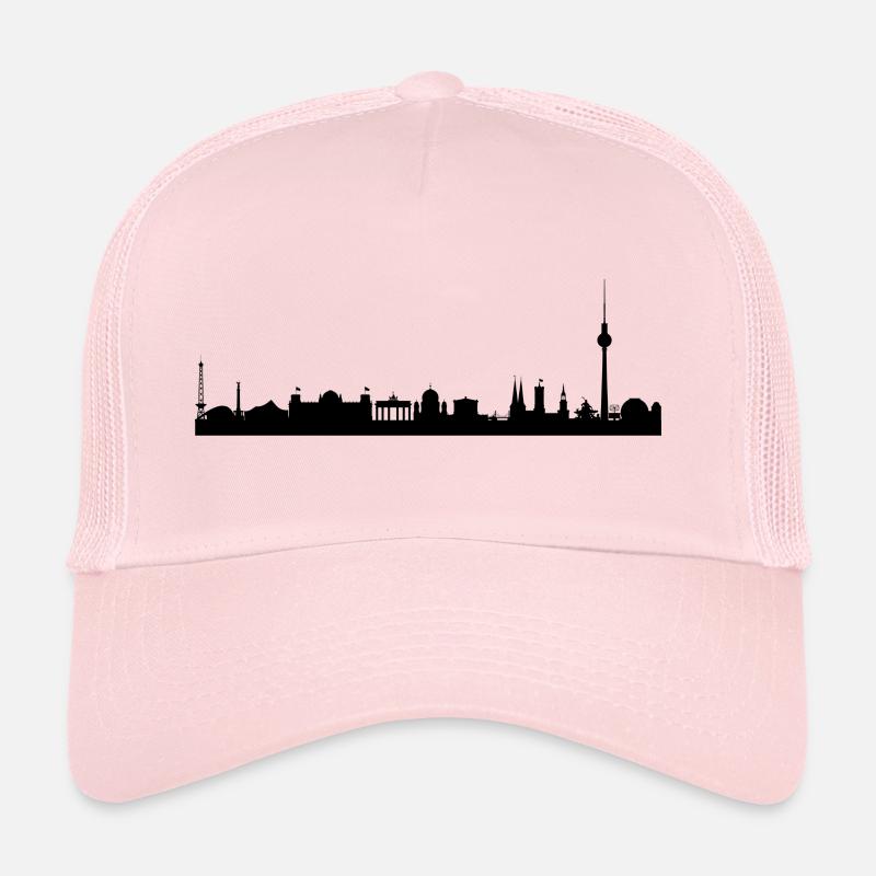 Skyline Berlin Schwarz - Trucker Cap - Hellrosa