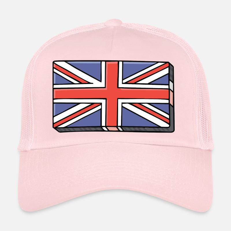 Brique Union Jack - Casquette trucker  - rose pâle