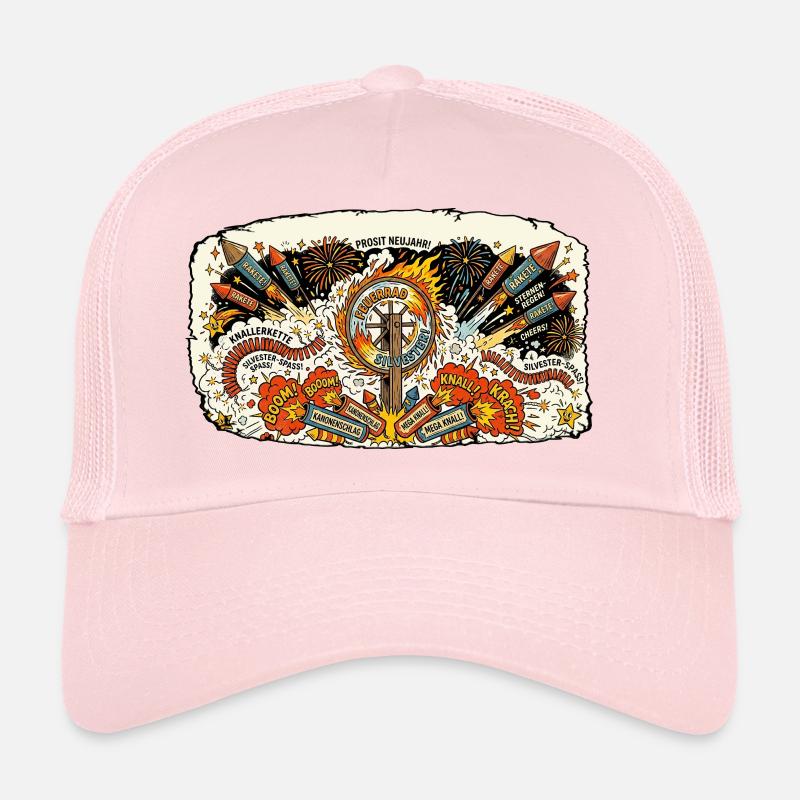 Fusées pyro du réveillon du Nouvel An Casquette trucker 