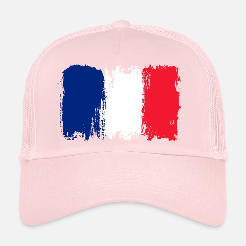 Bleu Blanc Rouge Brush Flag Trucker Cap