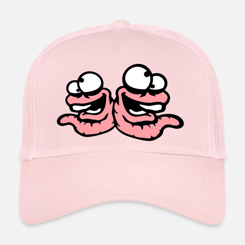 Worms Laughing Duo Crazy Squinting Silly Team Trucker Cap