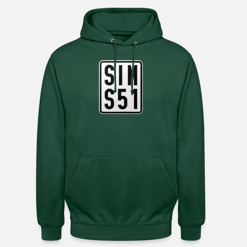 Plaque d’immatriculation du Simson S51 Mobylette - Sweat-shirt à capuche unisexe - vert bouteille